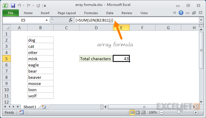 Excel Array Formula Exceljet